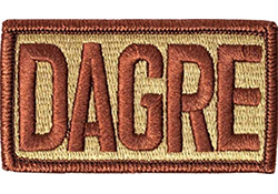 USAF DAGRE Letters (Deployable Aircraft Ground Response Element) Spice Brown OCP Scorpion Patch With Velcro